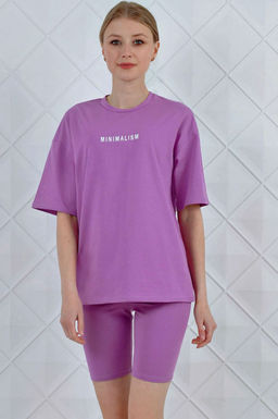 Арт. 5727 Костюм с велосипедками 42-50 (5 шт) Цвет:верх-помада, низ-помада - Калинка фото 5