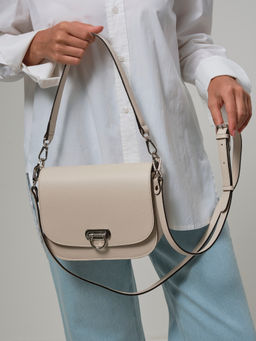 Сумка кожаная Azaro 30741 светлый крем