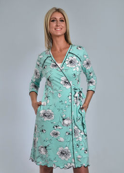 Халат женский ПИОНЫ (ментол №7)