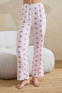 Pembe %100 Pamuklu Kalpli Biye Detayl? Muslin Dokuma Pijama Tak?m? THMSS26PT00033 - Trendyolmilla фото 3