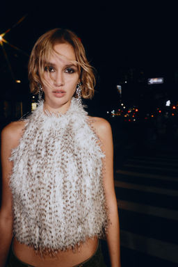 FAUX FUR HALTER TOP - Zara фото 2