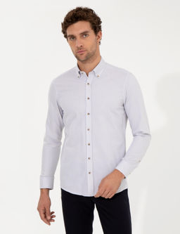 Bej Slim Fit Uzun Kollu G_mlek