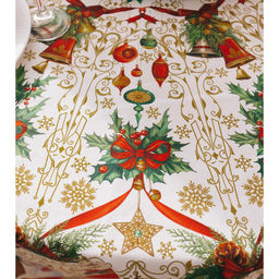 Скатерть новогодняя Этель Новогодние игрушки d=220см +/-3см с ГВМО, хл100%  фото 9