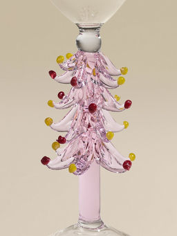 Бокал для шампанского SL-Home «Ёлочный», 250 мл, 6×25.2 см, стекло, прозрачный, розовый
