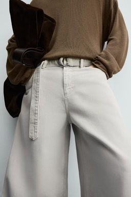 BELTED RELAXED FIT JEANS - Zara фото 6