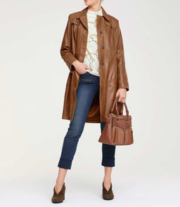 Кожаное пальто, нуга - Heine фото 7