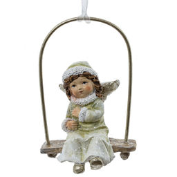 Изделие декоративное подвесное "Девочка на качелях", L5 W3,5 H8 см, 2в.