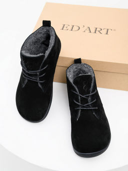 Босоногие ботинки 208.NATAbl.Черный замша/байка