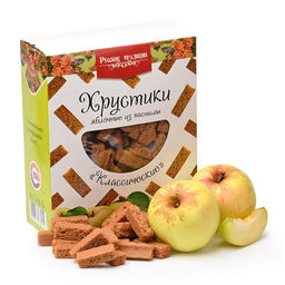 Хрустики яблочные из пастилы "Классические" (без сахара) 200г коробка