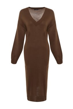 TRENDYOLMILLA Siyah Maxi Triko Genis Kal?p Elbise TWOAW23EL00642  фото 30