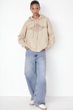 Chaqueta sudadera oversize con capucha y motivo - H&m фото 2