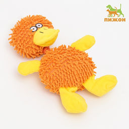 Игрушка текстильная Косматый утёнок , 32 х 19 см, коричневая