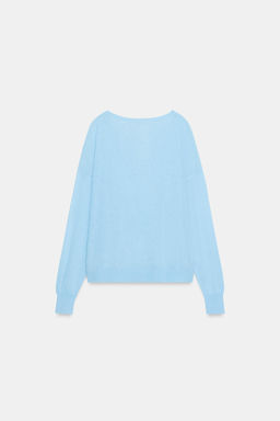 JERSEY PUNTO FINO ESCOTE PICO / Azul pastel - Zara фото 6