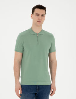 _a_la Slim Fit Fermuarl_ Polo Yaka Triko Ti__rt