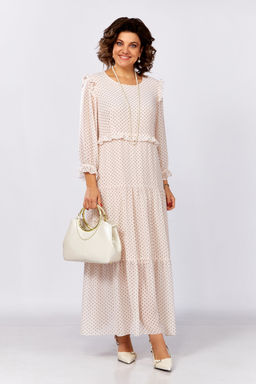 Платье LADY SECRET 25301 пудра/горох