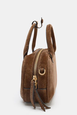 SPLIT SUEDE MINI BAG WITH DOUBLE HANDLE