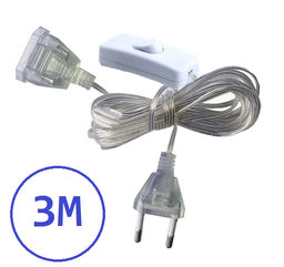 Удлинитель для гирлянды с кнопкой вкл/выкл 3метра, европейский стандарт - Family фото 2