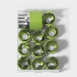 Овощерезки Доляна «Палитра», набор 12 шт., нержавеющая сталь, зелёные