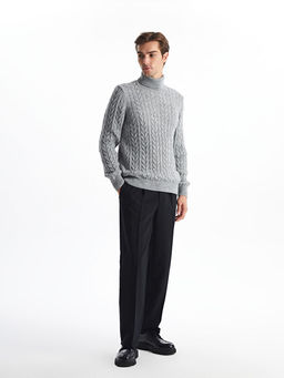 Bal?k?? Yaka Uzun Kollu Erkek Triko Kazak