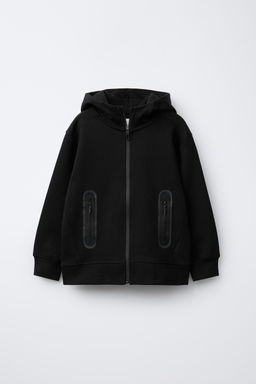 SPORTY INTERLOCK ZIP-UP HOODIE
