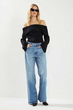 Bordo Gul Detayl? Carmen Yaka Triko Kazak TWOAW25KZ00373 - Trendyolmilla фото 13