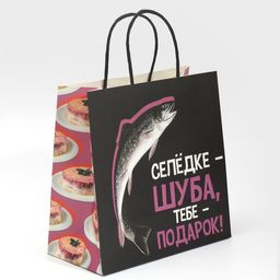 Пакет подарочный новогодний «Шуба», 22 х 22 х 11 см