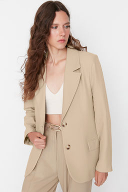 Limited Edition Vizon Regular Astarl? Dokuma Blazer Ceket TWOAW23BC00132