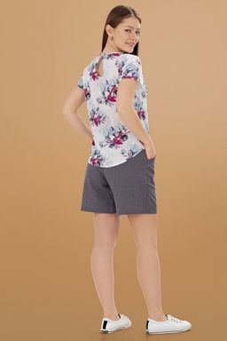 Шорты с эластичным поясом темный капучино - Odis фото 2