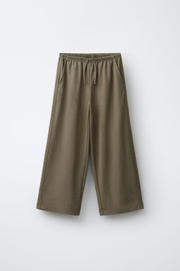 PANTAL?N WIDE LEG PIJAMERO / Khaki
