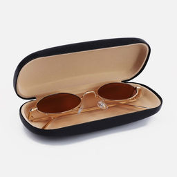 Футляр для очков на хлопушке, однотонный, размер 16×6×4 см, чёрный