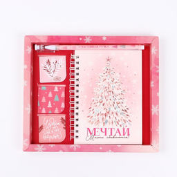 Подарочный набор новогодний, блокнот А6, 40 листов, ручка пластик, магнитные закладки 3 шт. «Мечтай! Мечты сбываются»