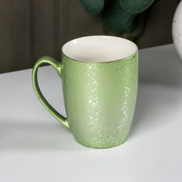 Кружка Доляна Блеск, 350 мл, керамика, зелёная  фото 2