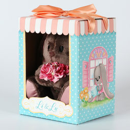 Мягкая игрушка «Li с розовыми цветами», заяц, 25 см