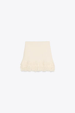 FRINGED CHECK KNIT SKIRT - Zara фото 7