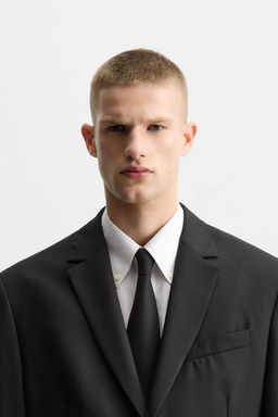 CORBATA ESTRUCTURA LANA / Negro