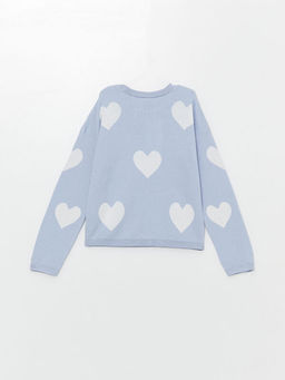 Bisiklet Yaka Desenli Uzun Kollu Crop K?z ?ocuk Triko Kazak - Waikiki фото 2