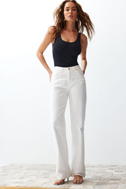 TRENDYOLMILLA Siyah Eskitme/Soluk Efektli Pamuklu Esnek Havuz Yaka Esnek C?tc?tl? Orme Body TWOSS24BD00002  фото 3