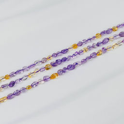 Бусины для украшений из Аметиста и Цитрина (галтовка) 40 см