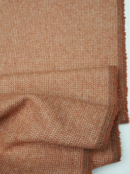 Шерсть пальтово-костюмная Твид Мелкая елочка цв.терракотово-бежевый, ш.1.5м, шерсть-40%, п/э-60% - Купава фото 4