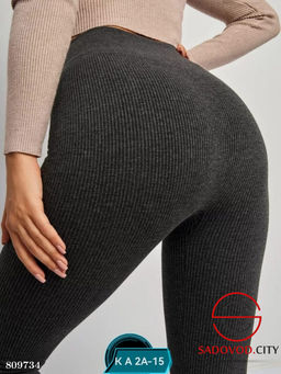 Бесшовные лосины в рубчик с мехом