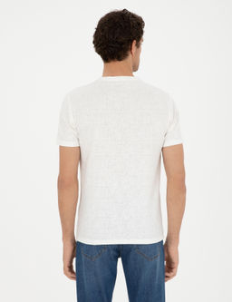 Белая приталенная футболка с круглым вырезом - Cacharel фото 5