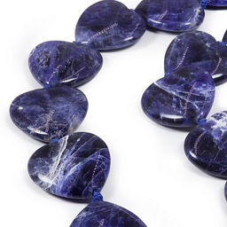 Бусы из камня Содалит 2см-46см привлекают энергии стабильности, карьерного роста, важных знакомств