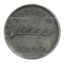 Монета 1 пфенниг 1920 года Германия Нотгельд Бад-Мергентхайм