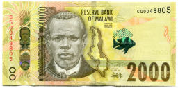 Банкнота 2000 квача 2021 года Малави