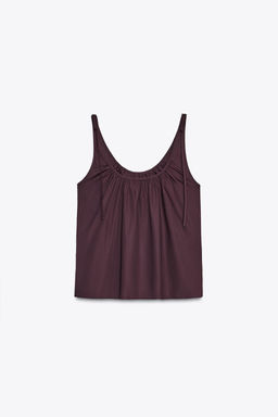POPLIN TIE TOP - Zara фото 6