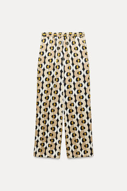 GEOMETRIC PRINT STRAIGHT-LEG TROUSERS - Zara фото 5