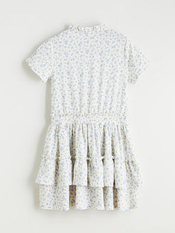 Dik Yaka ?i?ekli K?z ?ocuk Elbise