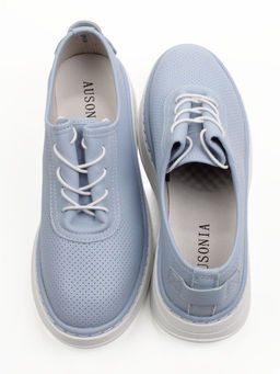 03-YH287-8 LT. BLUE Полуботинки летние женские (натуральная кожа)