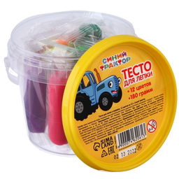 Тесто для лепки, 12 цветов, по 15 гр, Синий трактор  фото 5