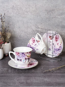 Чайный набор 4 предмета на металл подставке 220 мл / 2416-4M /уп 18/ - ГалеонТрейд фото 2